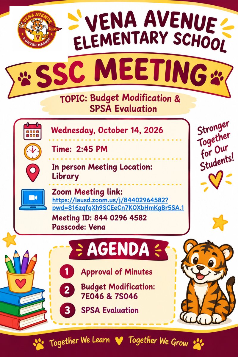 SSC Meeting on October 14, 2024 in person and on Zoom.  Reunión del SSC el 14 de octubre de 2024, presencial y por Zoom.